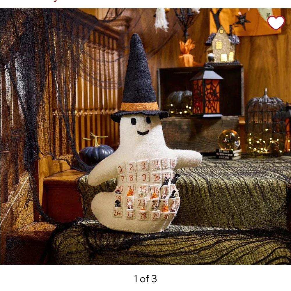 Pottery Barn Kids Ghost Pillow with Black Hat
